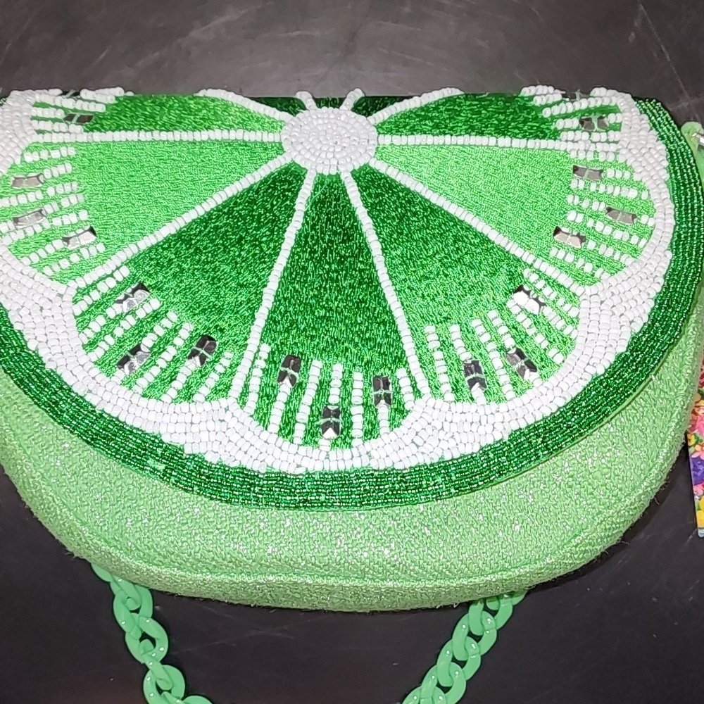 America & Beyond Lime Green Beaded Bag - Limited Addituon - Picture 6 of 7